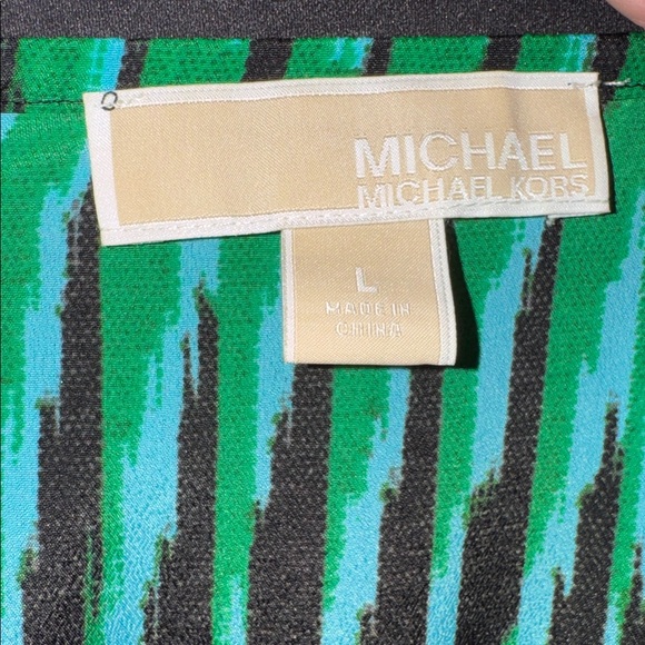 Michael by Michael Kors Sumatra Print Crepe Jumpsuit in Emerald size Large - Picture 16 of 16